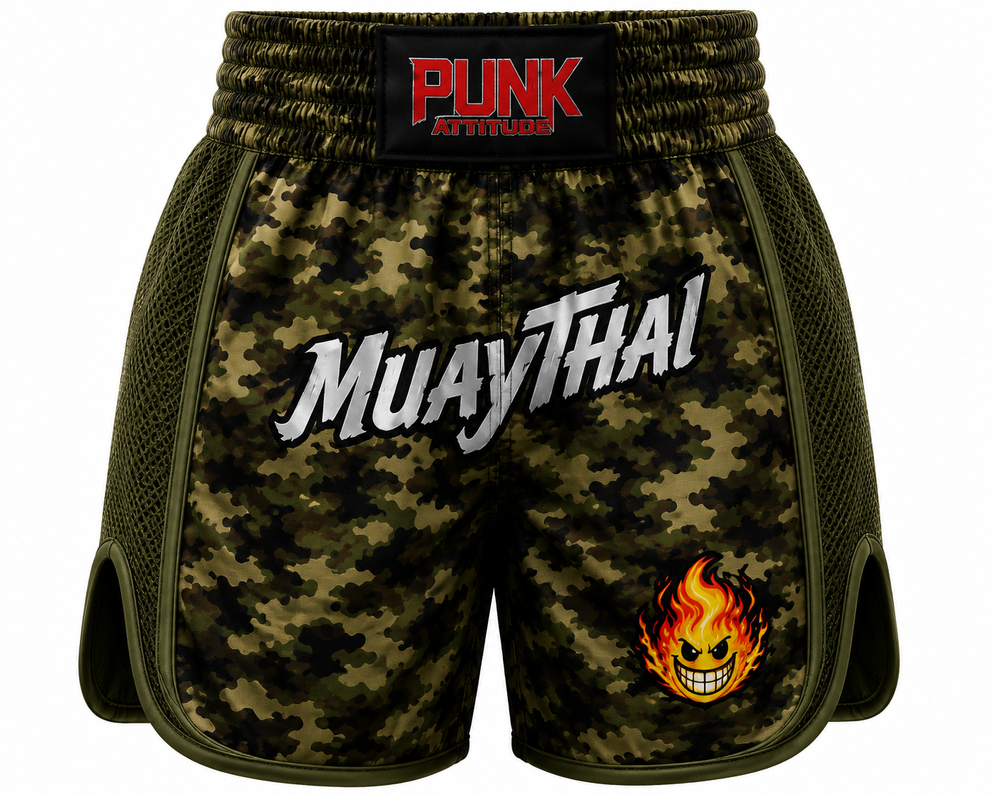 Coleção short Muay Thai bordado camuflado
