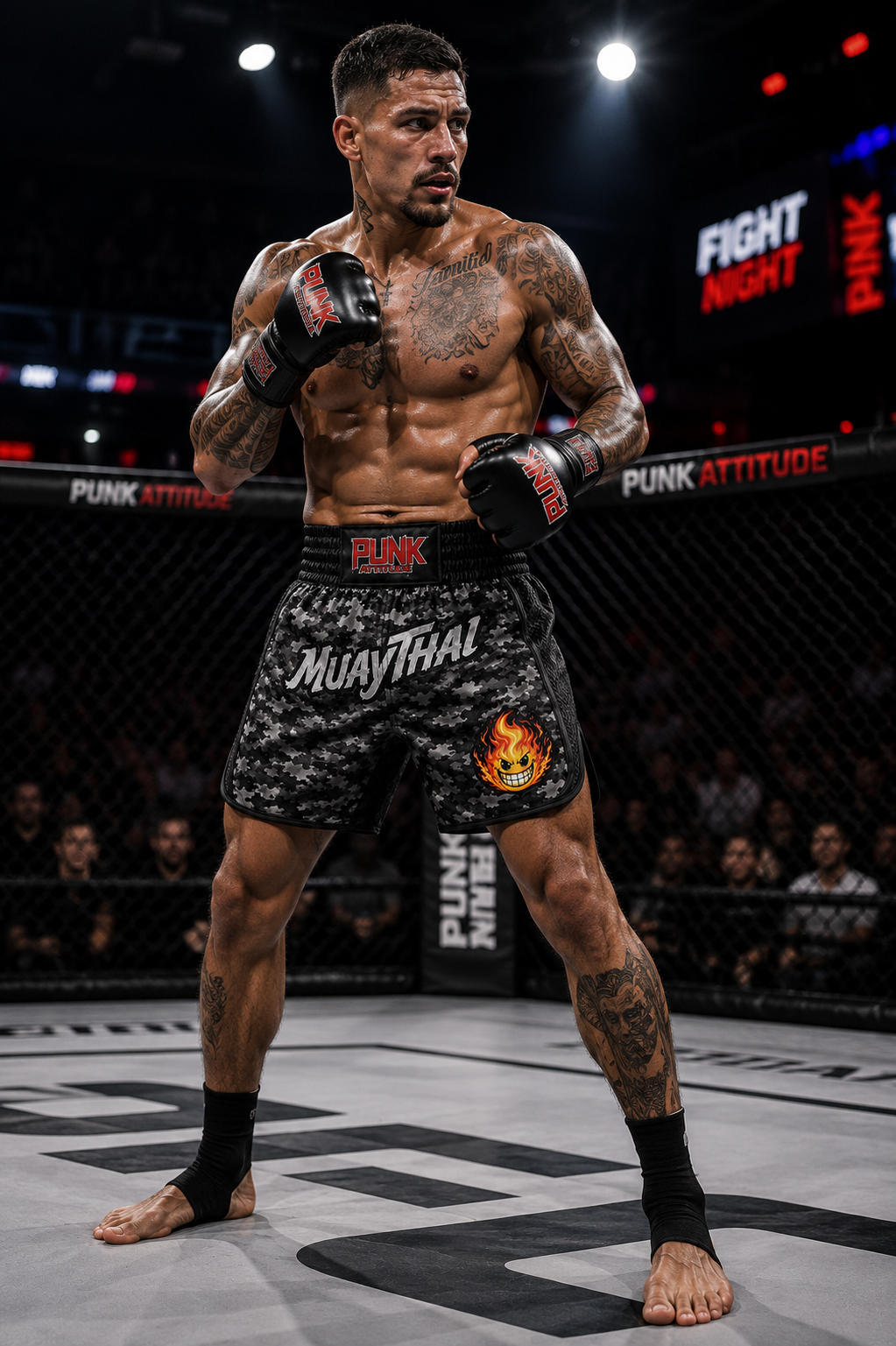 Coleção short Muay Thai bordado camuflado