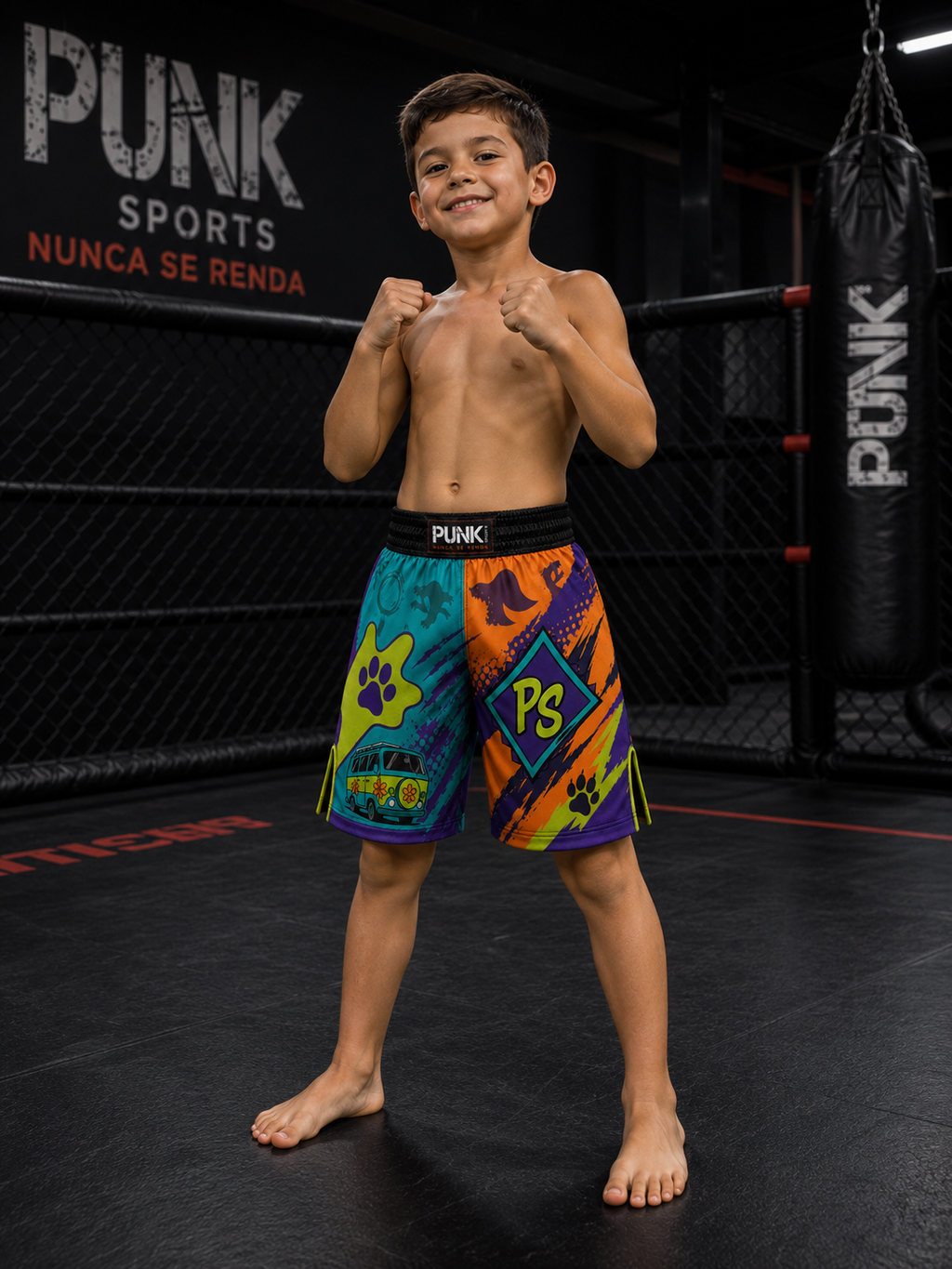 Bermuda MMA/Passeio/Treino Infantil Cós reto Sublimada Scooby-Doo