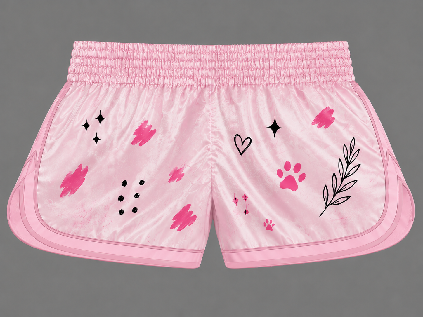 Short Muay Thai/Treino/Passeio Feminino Sublimado Pantera Infantil/Adulto Punk