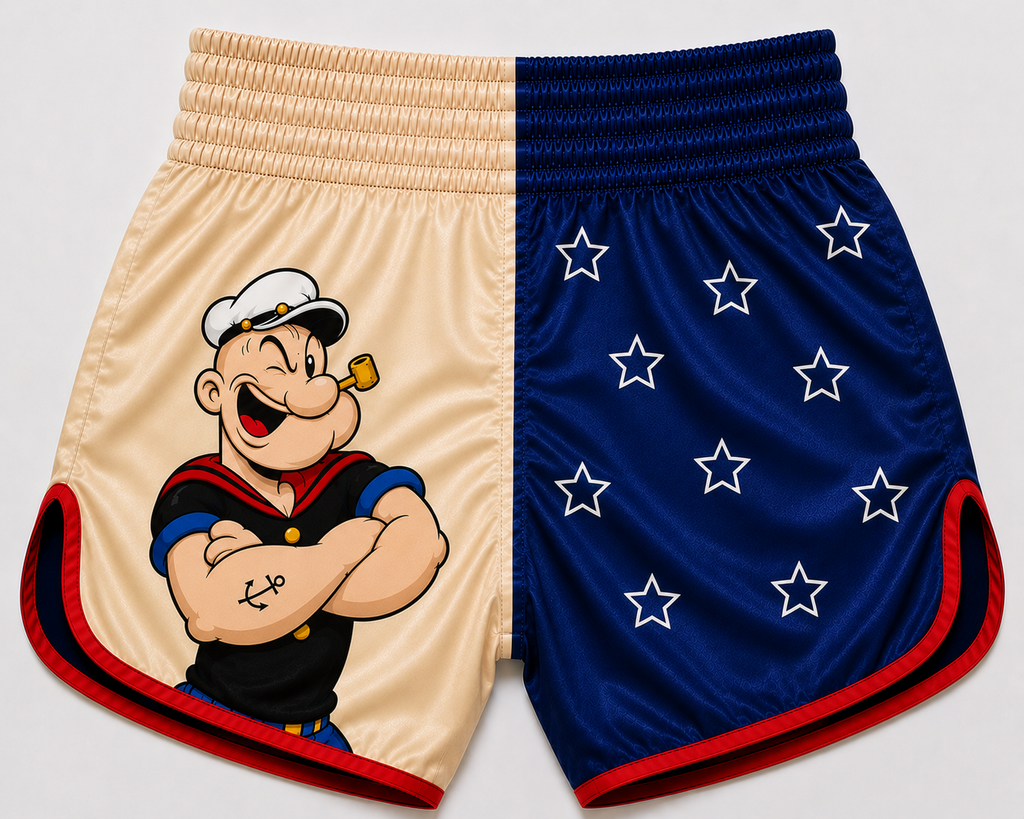 Short Muay Thai/Treino/Passeio Sublimado Popeye Adulto/Infantil Punk