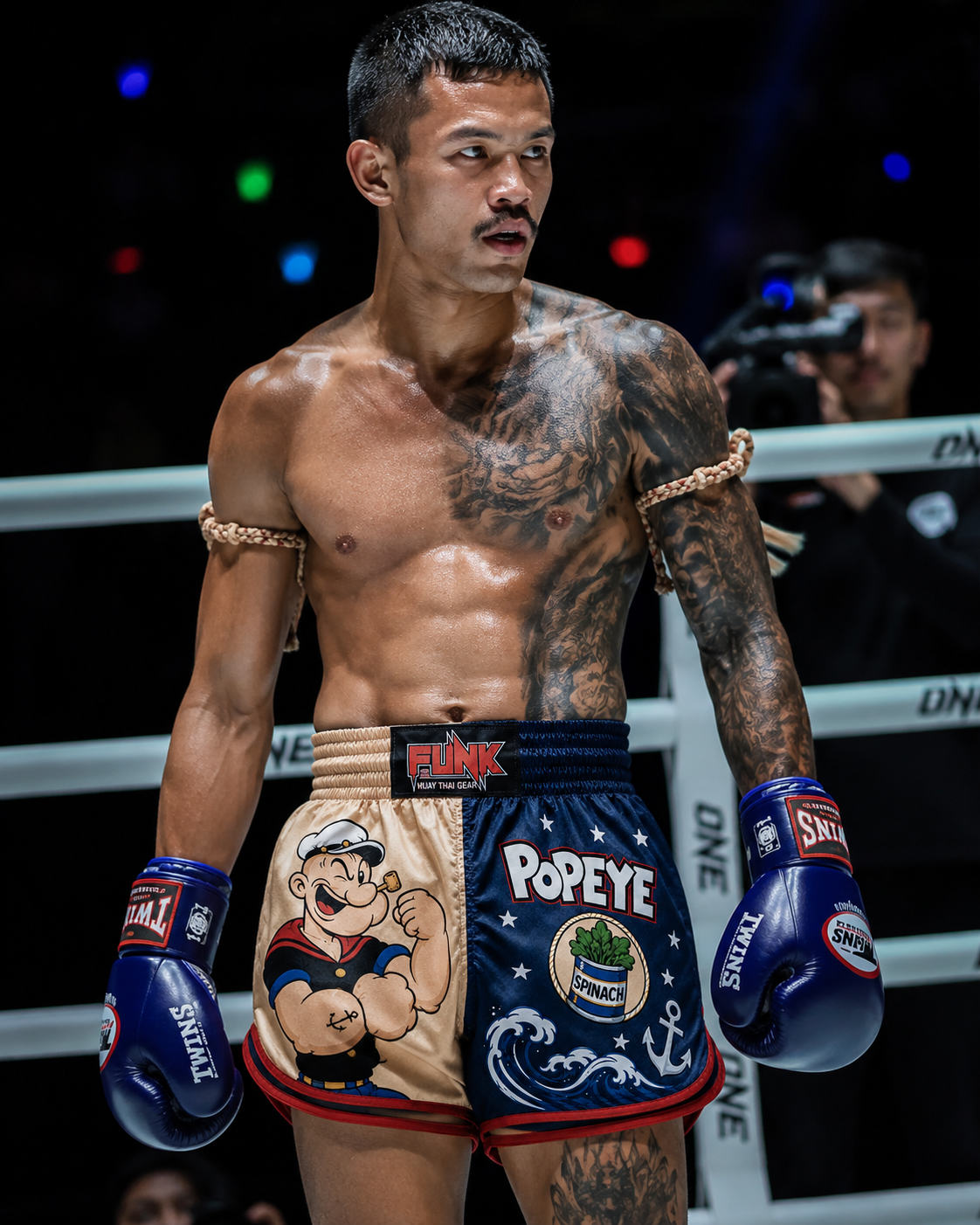 Short Muay Thai/Treino/Passeio Sublimado Popeye Adulto/Infantil Punk
