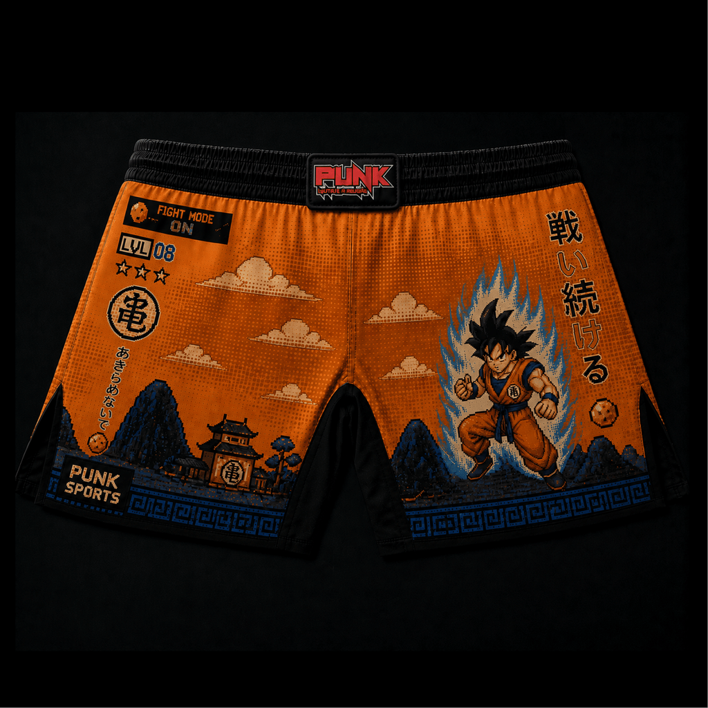 Short Muay Thai/Treino/Passeio Sublimado Goku Adulto/Infantil Punk